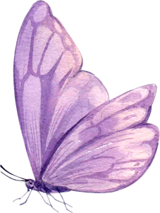 Hand Painted Watercolor Painting of a Purple Fantasy Butterfly Clipart Png